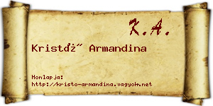 Kristó Armandina névjegykártya